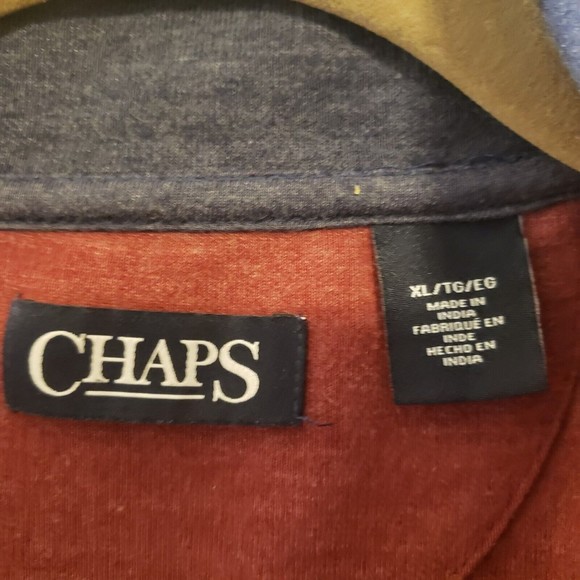 Chaps Men's Pullover Long Sleeve 1/4 Zip Sweater Burgundy Size XL - Picture 2 of 5